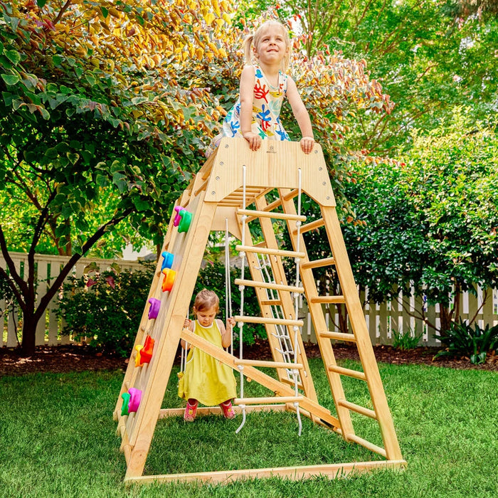 Avenlur Magnolia 7-in-1 Real Wood Playset | Indoor & Outdoor Climbing Gym for Kids